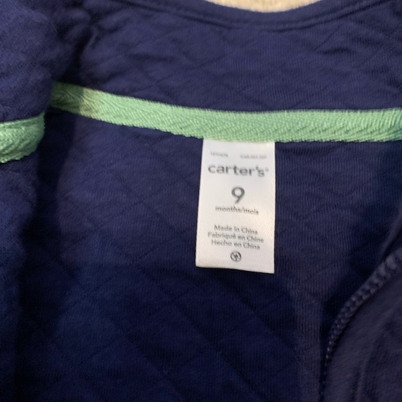 Lot 2 Carter's Baby Quilted Vests Navy Gray 9M Lightweight Warm Layer EUC - Picture 6 of 7
